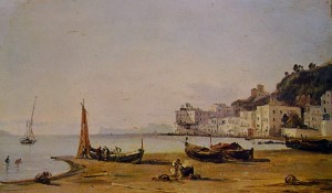 Antonio Pitloo (Anton Smink Pitloo): Mergellina, cm. 22,5 x 37, Museo Correale di Sorrento.